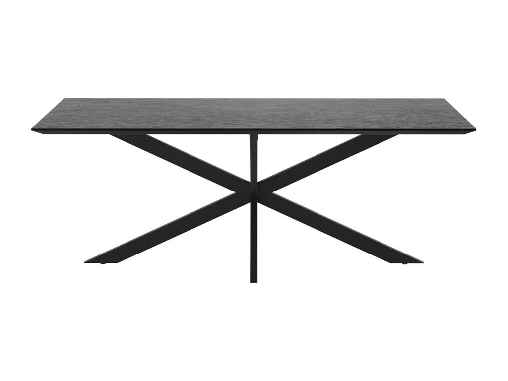Rectangular table for 10 people in recycled black teak wood, 240 cm - Calmetop 15529LKFP