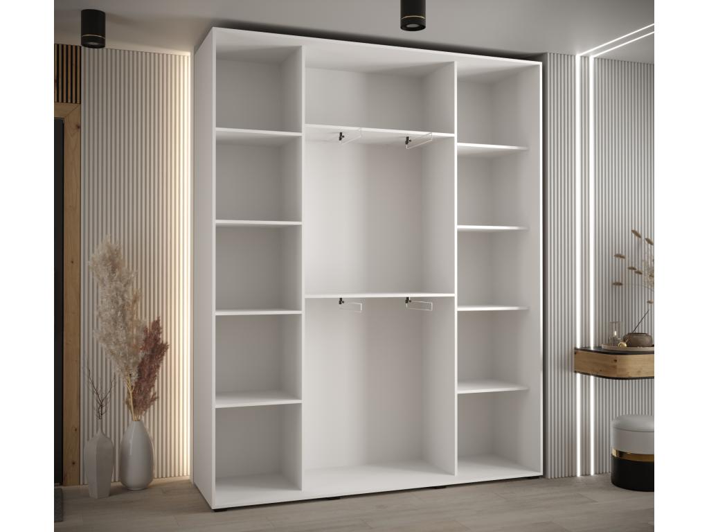 Nidchicshop 5 Sliding Door Wardrobe 235.2/190/45 3 Doors White/Nidchicshop/Silver 89847NOGJ