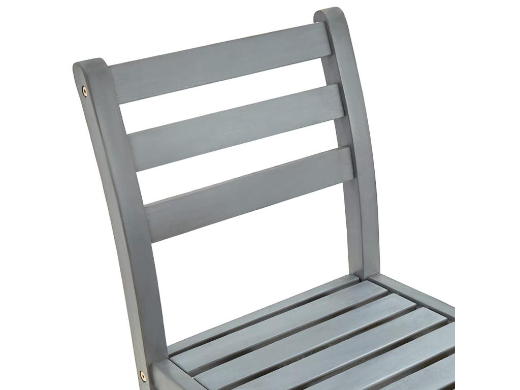 4-Piece Bar Stools, Grey, Solid Wood, Nidchicshop 63481UWUI