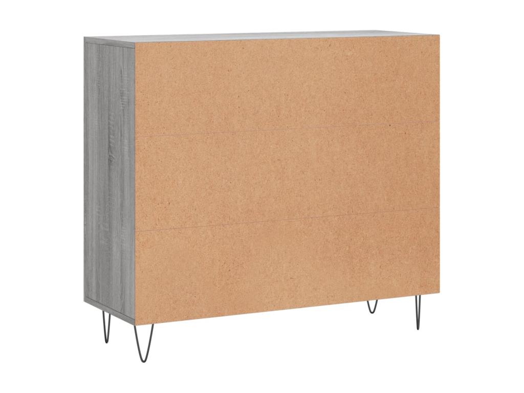 Nidchicshop grey sideboard 90x34x80 cm engineered wood 09787ECEM