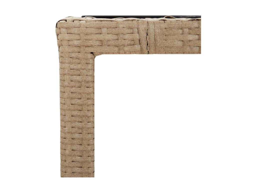 9-piece beige poly rattan garden dining set and cushions 47207XGFI