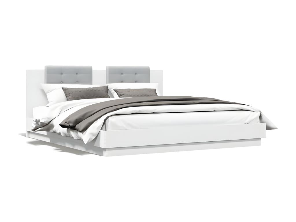 White bed frame without mattress, 160x200 cm, 00053JPXH