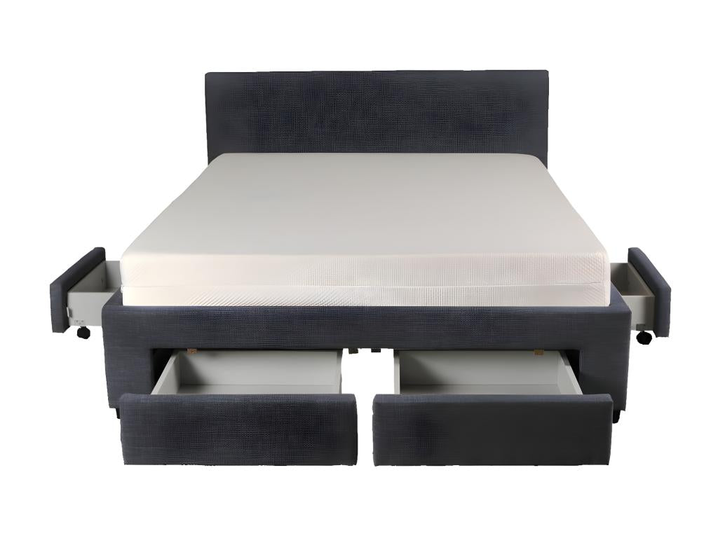 Calmetop Bed 140x190 with 1 slatted base and 4 drawers / Dark Grey 67499HKGN