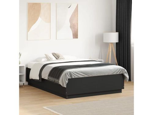 Black bed frame 140x190 engineered wood 26945SBPH