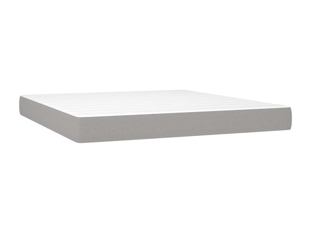 Nidchicshop bed base with LED light grey mattress, 160x200 cm, fabric, 86081XJVQ