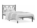 Metal bed frame with black headboard 90x190 cm 13347CXZW