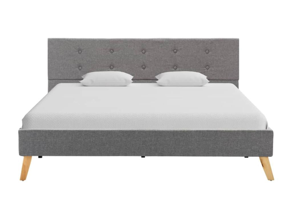 Light Grey Fabric Bed Frame 140x200 cm 60305ULXC