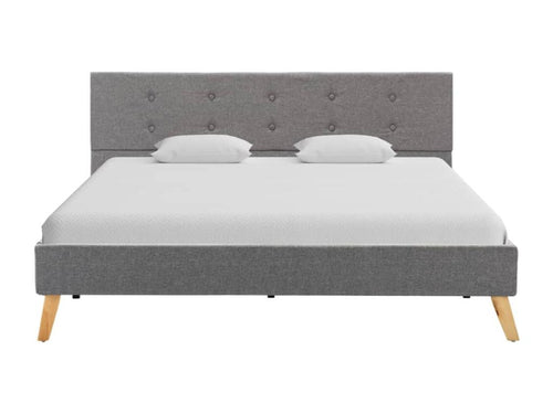 Light Grey Fabric Bed Frame 140x200 cm 60305ULXC