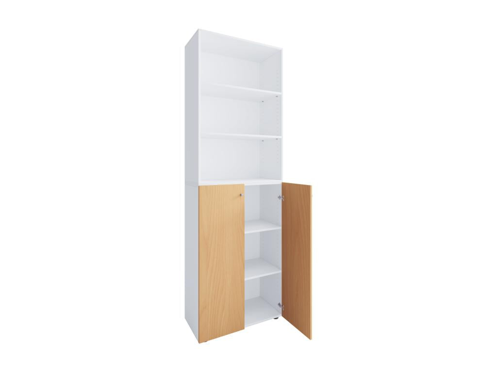Calmetop XL Wooden Large Shoe Cabinet, Large Boot, Hallway Furniture, Calmetop 6 Compartments, White/Beech, 77290SSSY
