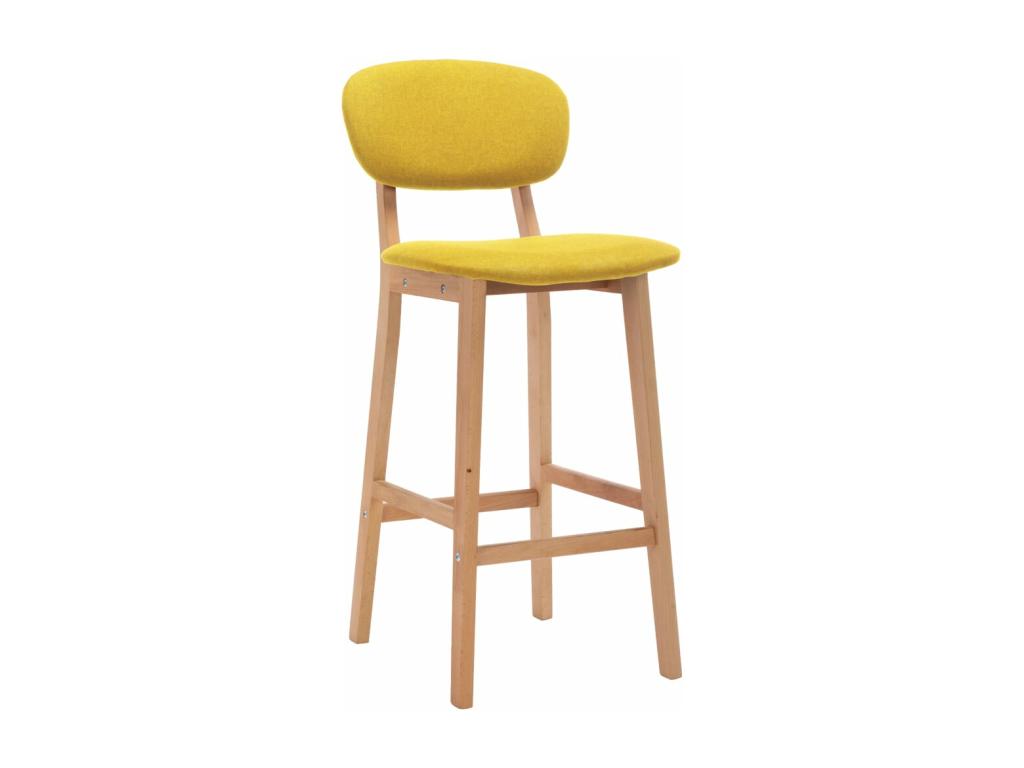 Set of 2 mustard yellow fabric bar stools 94588GGSV
