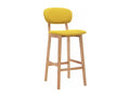 Set of 2 mustard yellow fabric bar stools 94588GGSV
