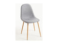Light grey fabric chair with natural wood-effect metal legs, Nidchicshop 14183HZMW