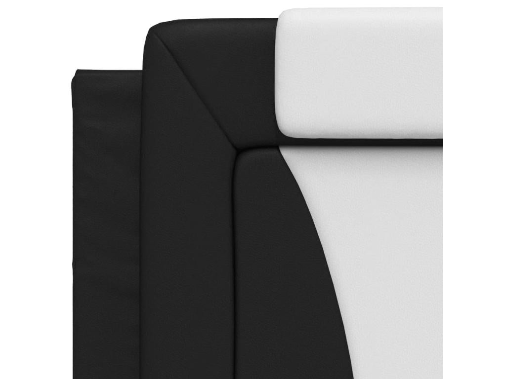 Bed with black and white mattress 80x200 cm faux leather 42848IMNM