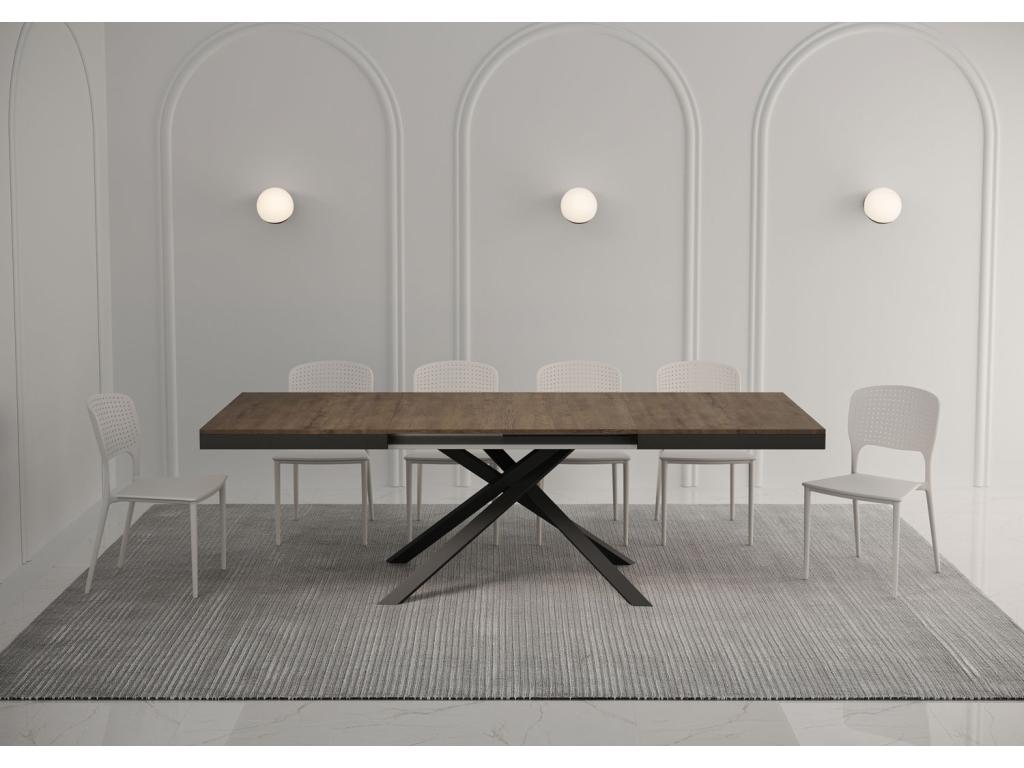 Extendable table 90x160/420 cm Nidchicshop walnut anthracite frame 03240NYWG