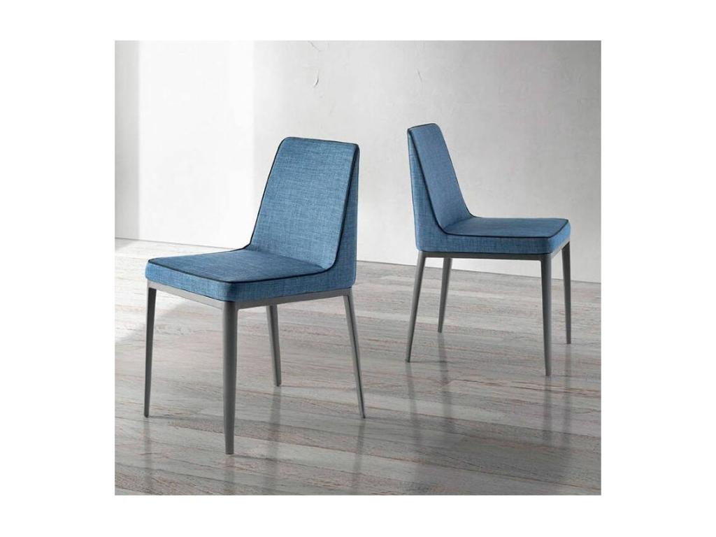 Calmetop fabric chair with black steel legs - set of 2 - Calmetop color 40 07354SBEV