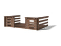 Wooden deck with railing for wooden shed - 6m² - 3m x 2m - impregnated - brown color - DOM147 - Bohometop 27824OTYM