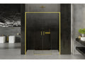 Gold 140cm sliding shower door with 4 panels Nidchicshop 04259LFNJ