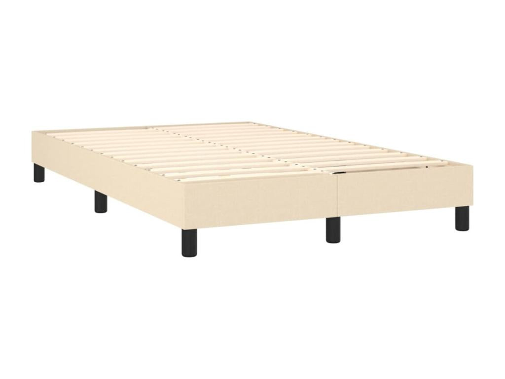 Upholstered bed base with mattress and LED lighting, Cream, 120x200 cm, Fabric 82314TIXQ