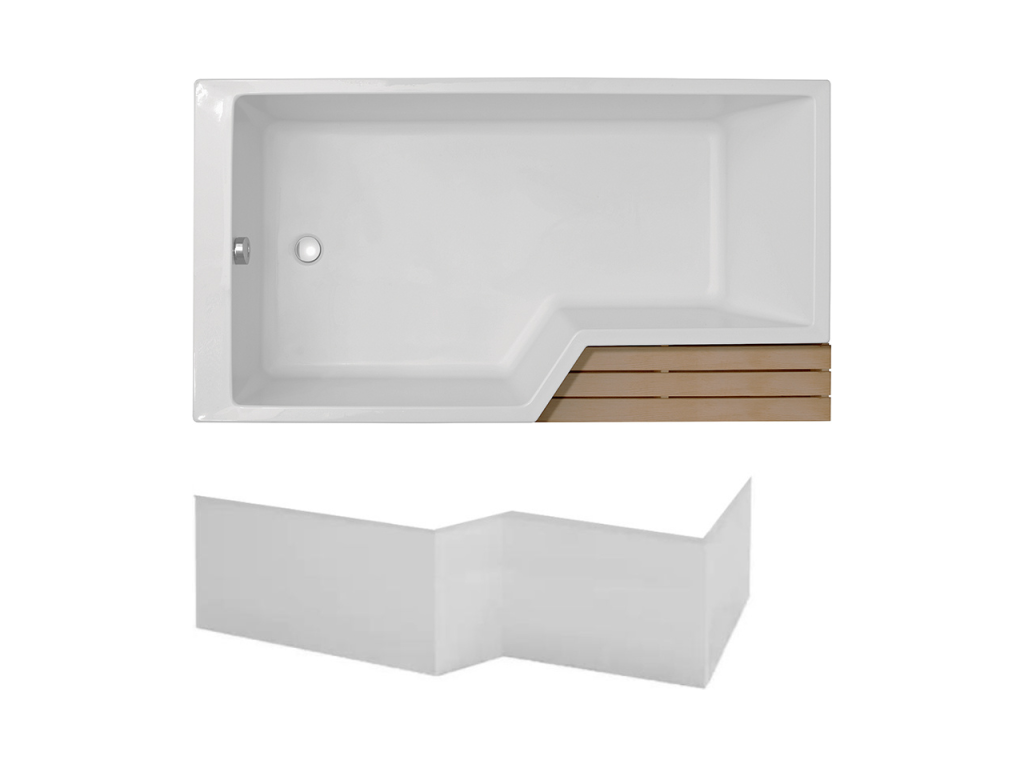 Nidchicshop Neo 150x80 Bathtub/Shower Pack with Left-Hand Version Apron 74522LBZA