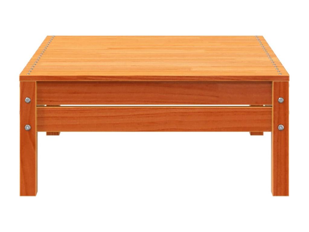 Garden footrest, brown wax finish, solid pine wood 09703LTPS