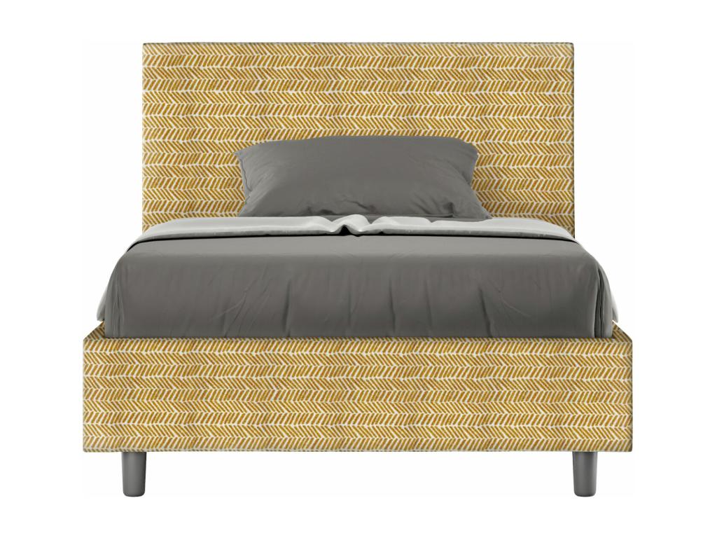 Single bed with storage, upholstered, 120x200 cm, Nidchicshop fabric, yellow, Nidchicshop 21425LETS