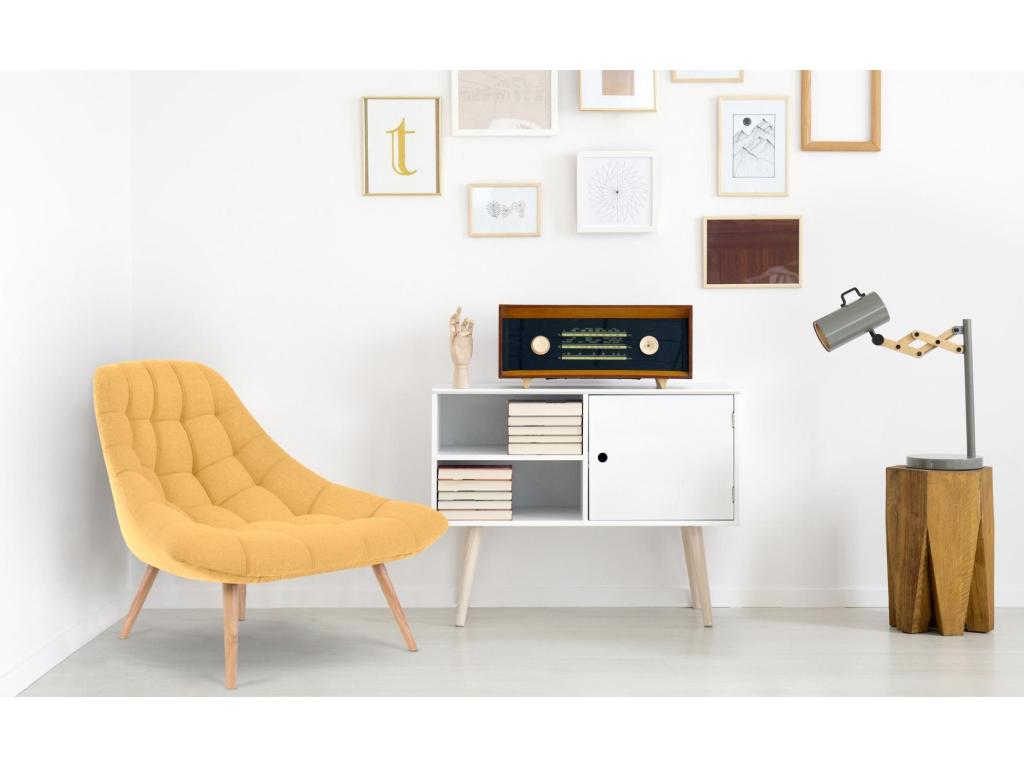 Set of 2 Nidchicshop Scandinavian Armchairs 86cm Yellow 54321WFMN