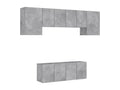 6-piece TV wall units, concrete grey engineered wood finish 04717YAKP