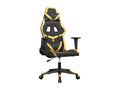Black and Gold Faux Leather Gaming Chair 00094TFHB