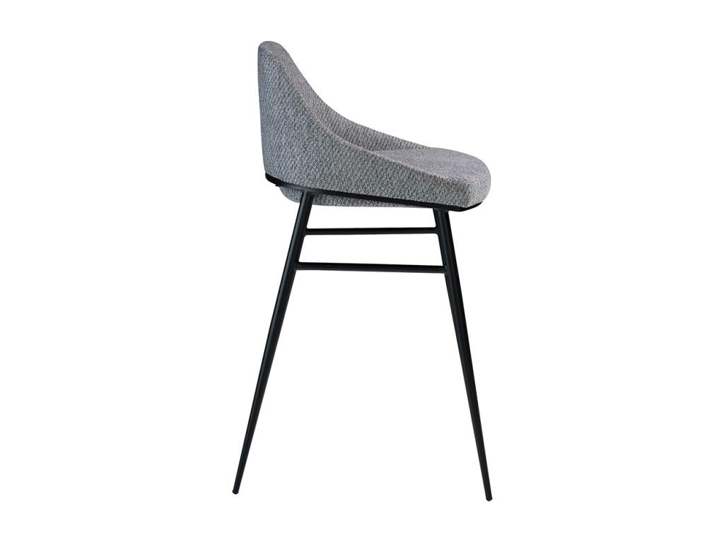 High chair in grey fabric with black steel legs, Nidchicshop - set of 2 - Color Nidchicshop 02 Cream 85299OAAG