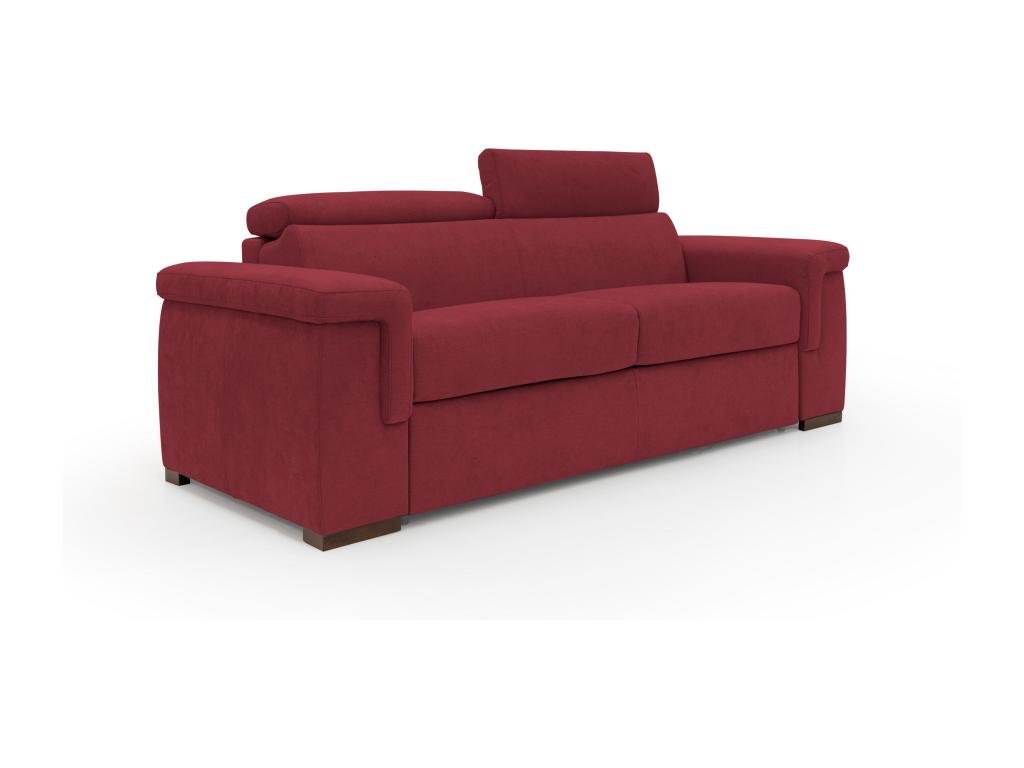 Nidchicshop Convertible Sofa with Mattress, 18 cm High, Waterproof Fabric, T02, 240 cm, Matte Finish - 160x297 cm, Red, 99240RAMW