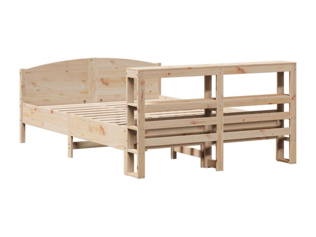 Bed frame without mattress 140x200 cm solid pine wood 41702HOAH