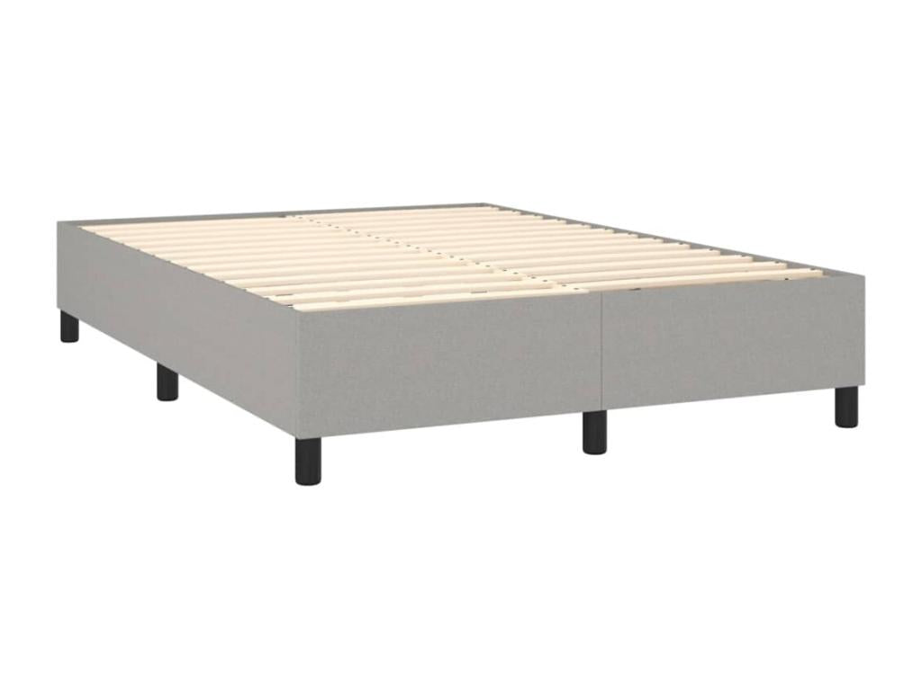Upholstered bed base with mattress, light grey, 140x200cm, fabric, 78156HGHX