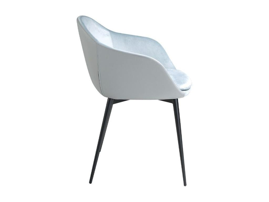 Velvet and eco-leather chair with black steel legs, Nidchicshop - Set of 2 - Color Nidchicshop 54 01415HXRB