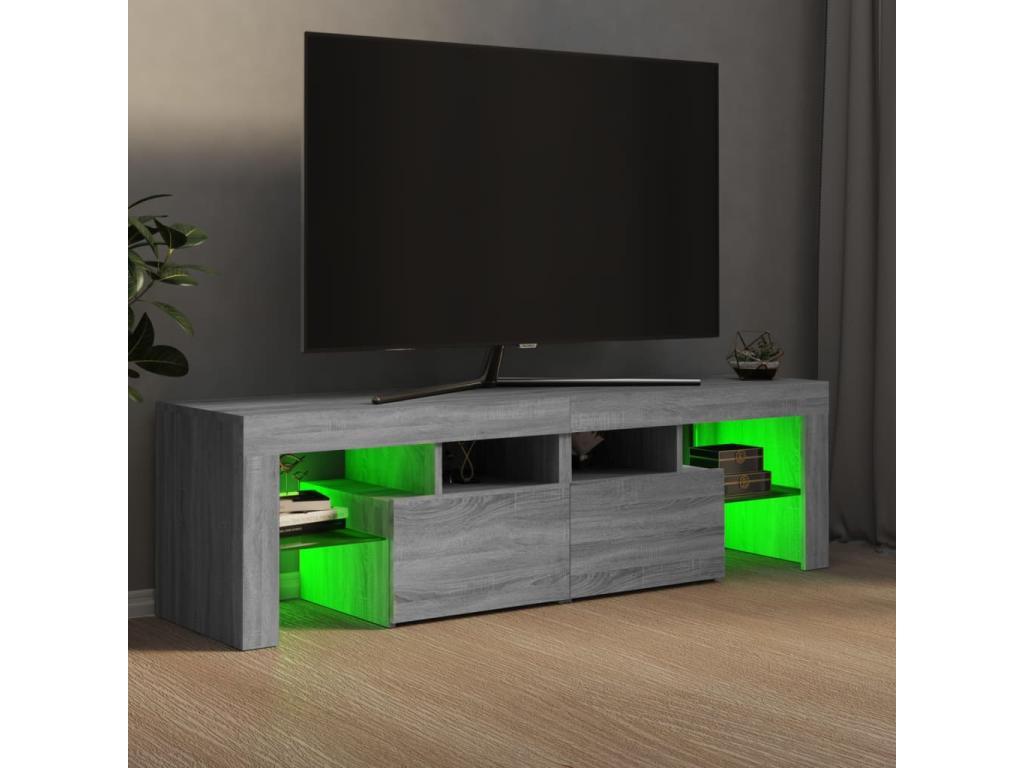 TV stand with Nidchicshop LED lights, grey, 140x36.5x40 cm, 62937BKJI