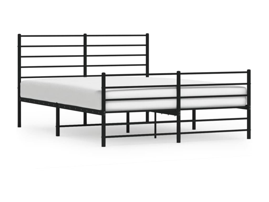 Metal bed frame with headboard/footboard, black, 150x200 cm, 47920OYJB
