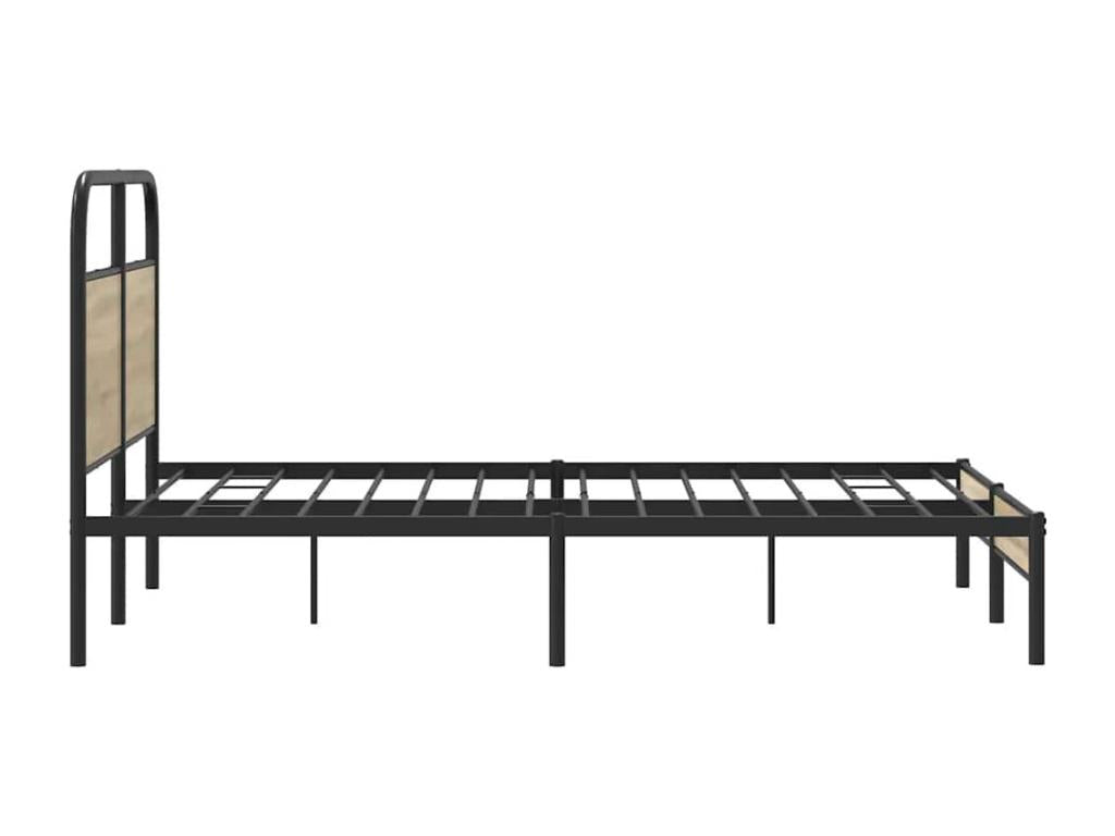 Bed frame without mattress 120x200 cm smoked oak engineered wood 27647JVSZ
