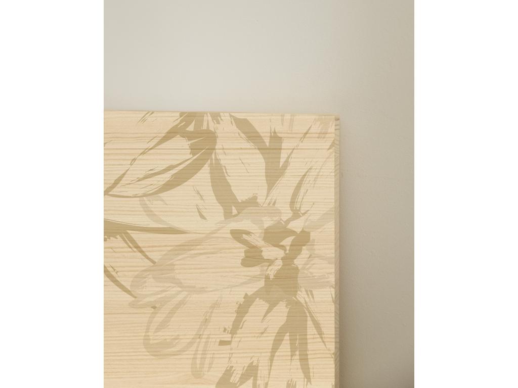 Natural pine wood headboard with print, 105x80cm - Nidchicshop 84084CPFY