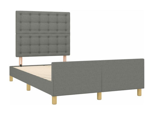 Bed frame with dark grey headboard 120x190 fabric 28593VOAJ