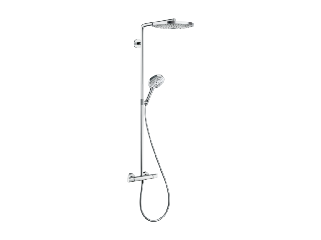 Nidchicshop 300 Thermostatic Shower Column, White and Chrome, 32154LBSU