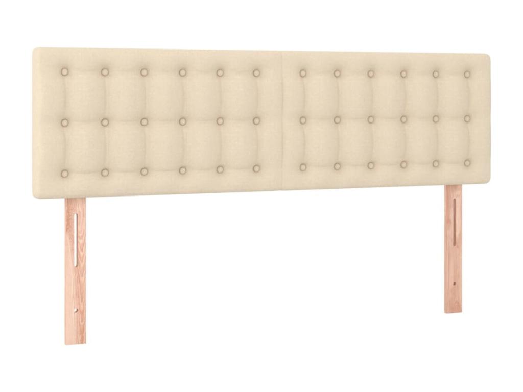 Upholstered bed base with mattress, Cream, 140x190 cm, Fabric, 36745IKFA