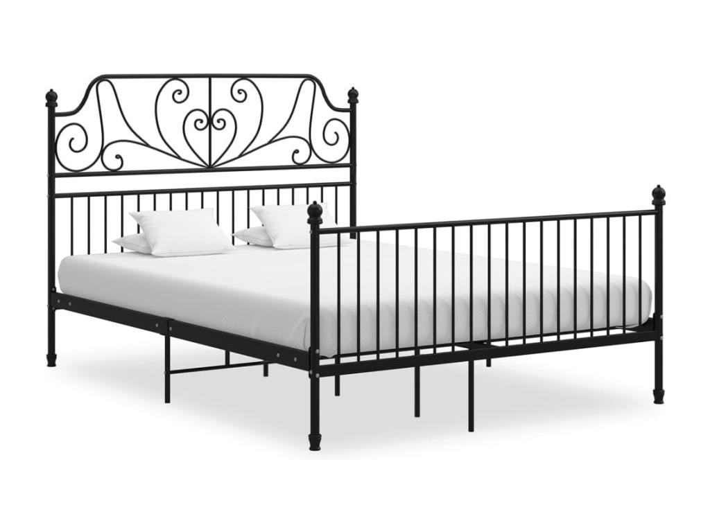Black Metal Bed Frame 160x200 cm 85457NRXR