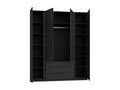 Wardrobe with 2 mirrors and 3 drawers - 200 cm - black / oak Nidchicshop 80503YBJB
