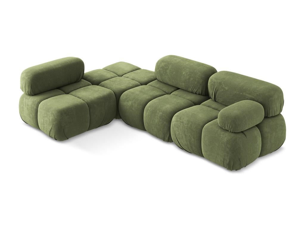 Left-facing modular corner sofa in Chenille - green - Nidchicshop 29662CBYB