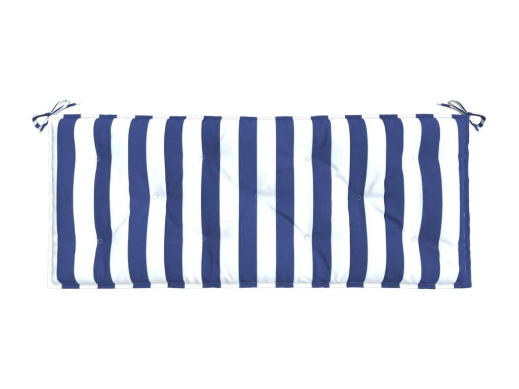Garden bench cushions, set of 2, blue and white stripes, 38908ZONU