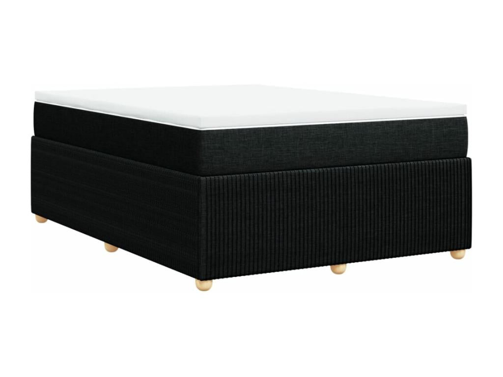 Nidchicshop bed base with mattress, black, 160x200 cm, fabric, 41680LSQW