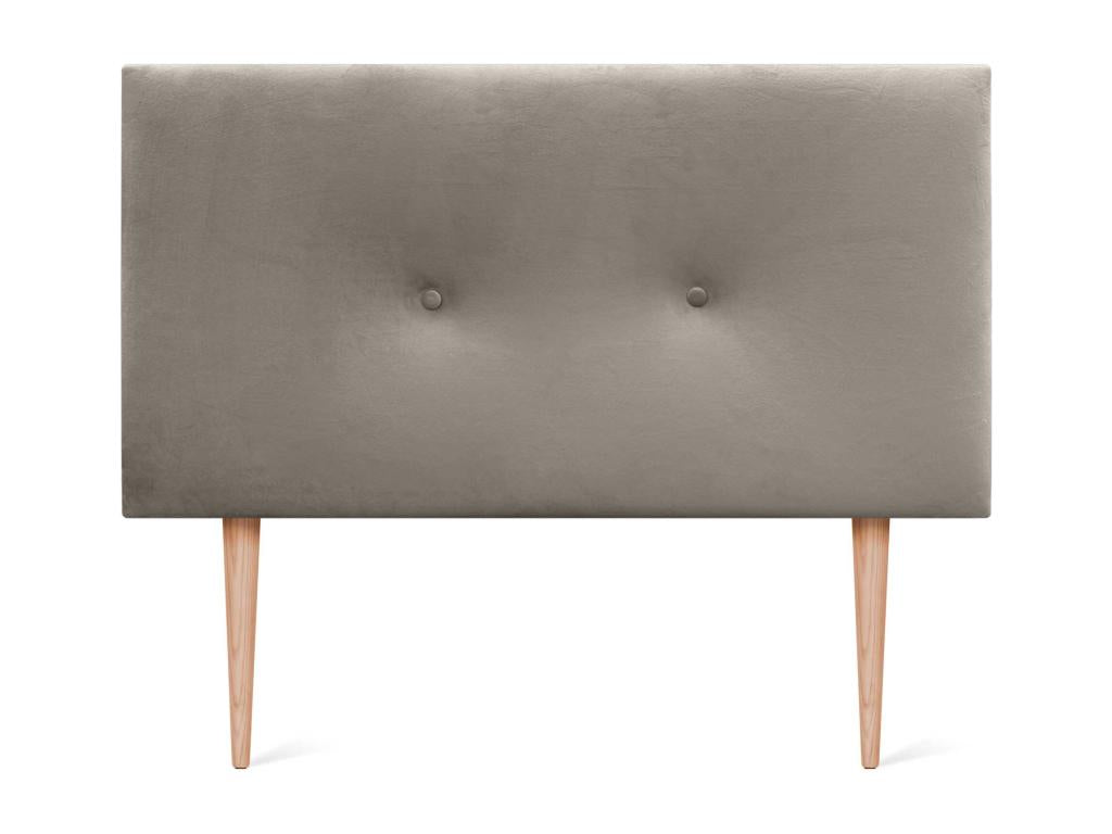 Nidchicshop Smooth Velvet Headboard with Buttons 110x115 with Bed Legs 105 - Brown 22257SWGP