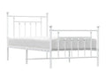Metal bed frame with headboard and footboard, white, 90x190 cm, 55406PFQP