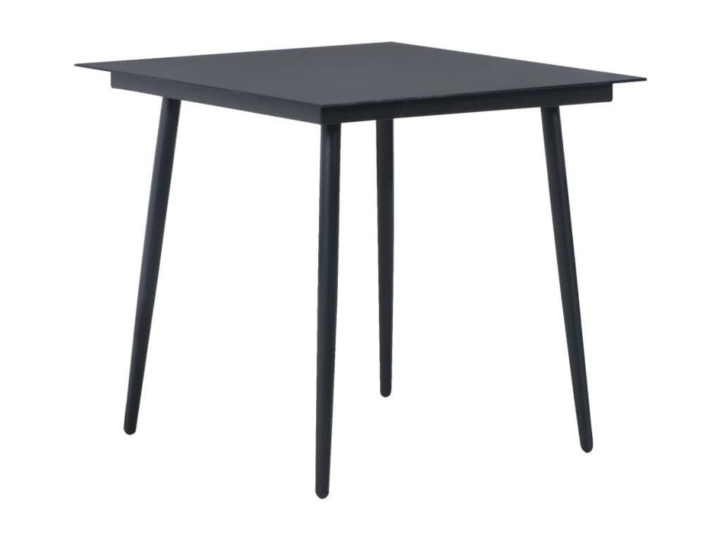 3-piece garden dining set, black PVC resin wicker, 47967HVFK