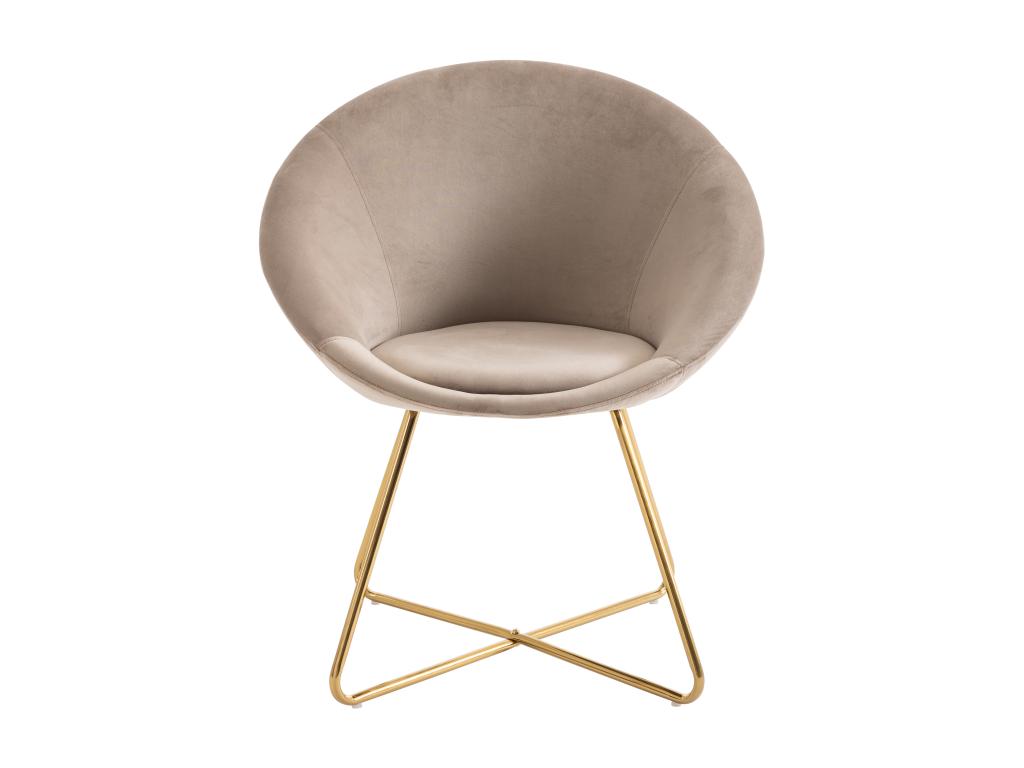 Set of 2 velvet and gold metal chairs - Beige - Calmetop 37086HJXJ