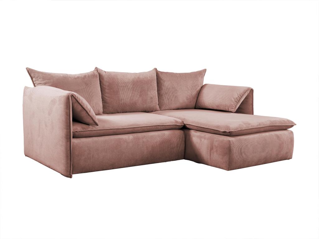 Calmetop 44668RJEB Right-Hand Corner Sofa Bed in Pink Corduroy